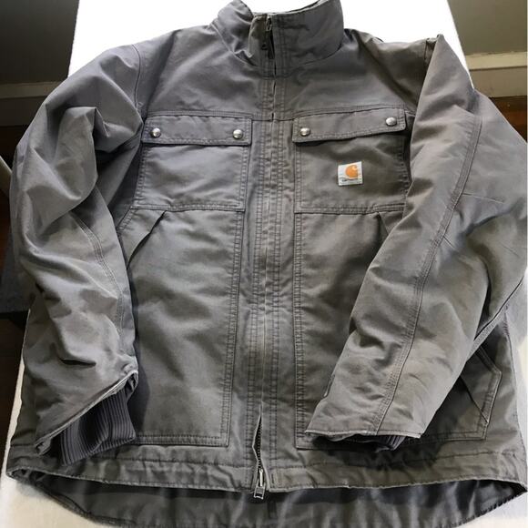 Carhartt mens M charcoal grey Jefferson quick duck traditional jacket 101492 - Picture 16 of 16